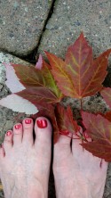 Nancie's toes enjoying fall Nancie's toes enjoying fall