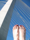 Nancie's toes cross Portland's newest bridge Nancie's toes cross Portland's newest bridge