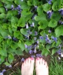 Nancie's toes in the violets Nancie's toes in the violets